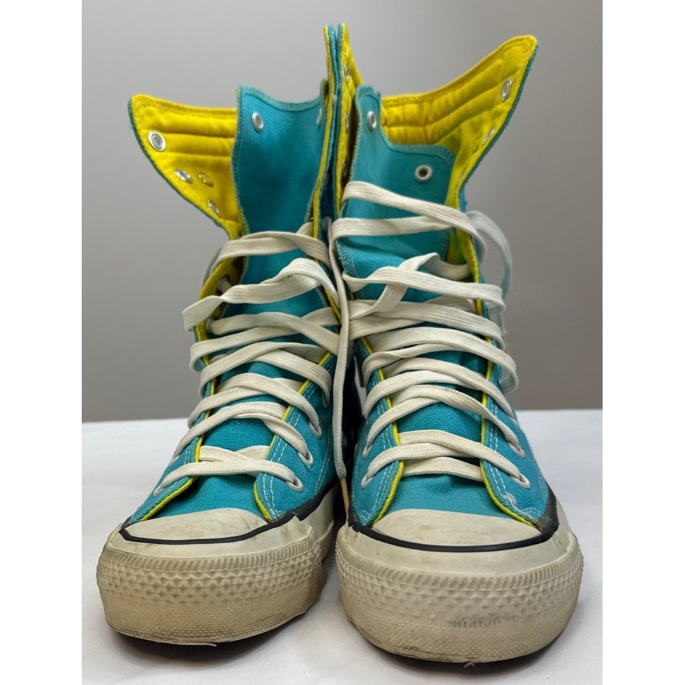 Vintage‎ 80s Converse Chuck Taylor NeeHi Extra High Top Teal Men 5 Women 7 READ